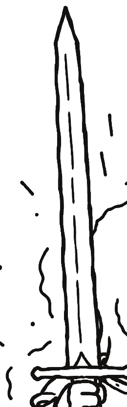 Ink drawing of the sword